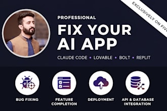 fix and complete your claude code lovable bolt or replit app