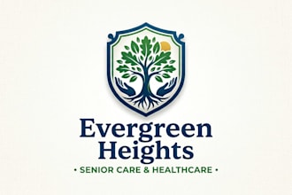 design a professional nursing home logo for senior care and healthcare brands