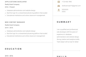 write, design, and format a professional CV or resume