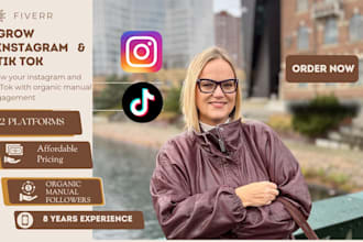 grow your instagram and tik tok with organic manual engagement