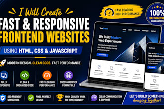 build professional landing pages using HTML, CSS  javascript