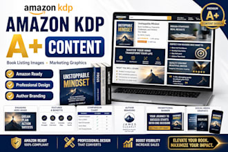 design amazon KDP aplus content, book listing images and marketing graphics