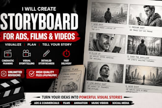 create cinematic storyboard for ads and films