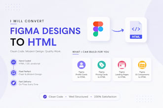 convert figma PSD xd or image design to HTML CSS javascript