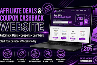 build deals and coupon website, cashback website with automatic deals