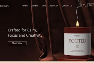 build squarespace candle store website handmade products website