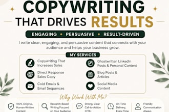 do expert copywriting, SEO content writing , and email copywriting