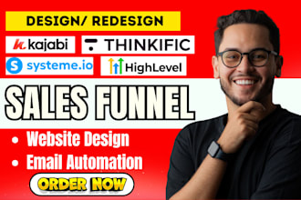 build gohighlevel sales funnel design, edit clickfunnels landing page redesign