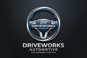 design a professional steering wheel logo for automotive and transport brands