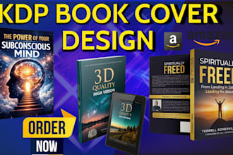 design professional book cover, ebook cover, kindle cover and amazon book cover