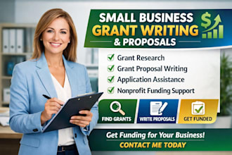 do small business grant writing, grant research, grant proposal with application