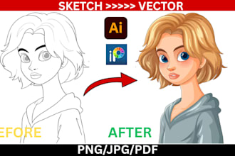 convert sketch to vector illustration