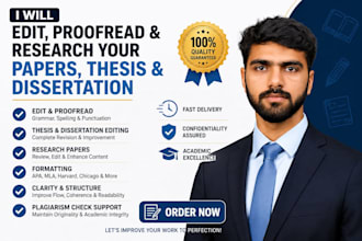 proofread and edit academic theses and dissertations
