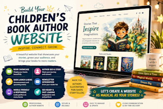 children book author website, author website design, book author website
