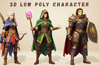 model and rig stylized 3d low poly character for games and animation in blender
