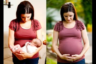 professionally retouch maternity, newborn and family photos