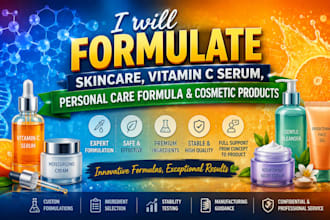 formulate skincare, vitamin c serum, personal care formula and cosmetic products