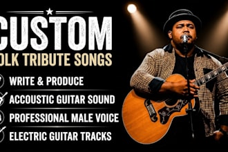 create custom folk tribute song with acoustic guitar electric guitar male voice