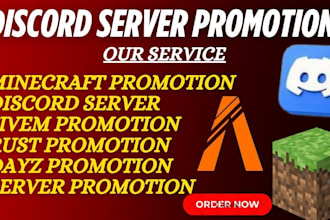 promote discord promotion, minecraft advertising, fivem server, dayz, rust, game