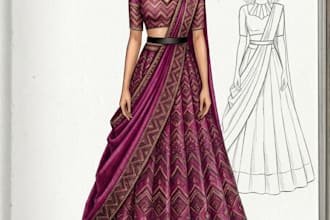 draw ethnic wear fashion illustration