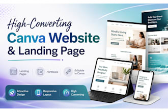 design a modern and cheap canva website landing page