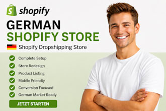 setup german shopify dropshipping store shopify store redesign shopify product