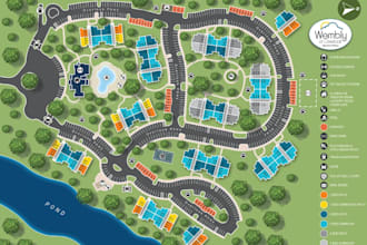 craft 2d,3d estate, office, resort mall, site map parcel plans with logo labels