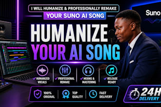 humanize and professionally remake your suno ai song for release ai song