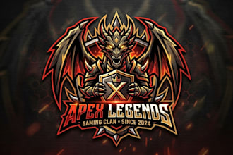 design a bold gang logo for gaming teams, esports clans, and streamers