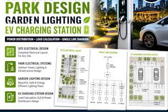 do site electrical park design garden lighting electrical ev charging station