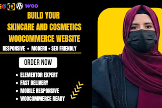 design a modern skincare and cosmetics woocommerce website