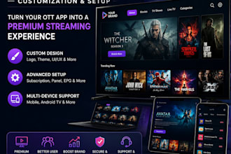 customize mega ott app, panel and ott streaming platform