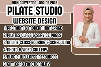 design a pilates studio website with wix, wordpress, squarespace, fitness studio