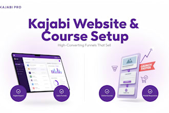 design your kajabi website sales funnel and course setup