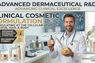 develop formulas for cosmetic formulation, skincare, hair care, organic product