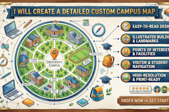 design detailed campus maps and site plans for offices, schools, and large venue
