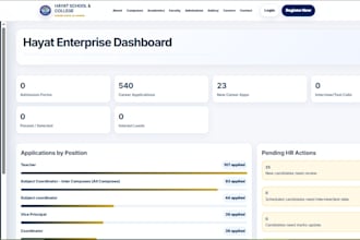 build an educational website with dynamic admin dashboard