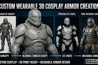 design 3d printable cosplay armor wearable armor print and paint 3d helmet model