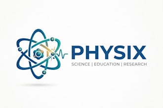 design a professional physics logo for science, education and research brands