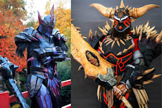 design 3d cosplay helmet cosplay weapon sword mask and spear stl for 3d printing