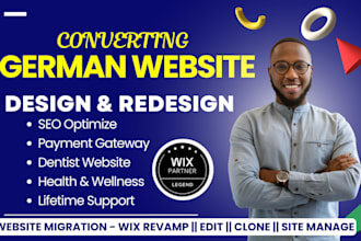 design redesign german wix website ecommerce online store in wix studio in 24hrs