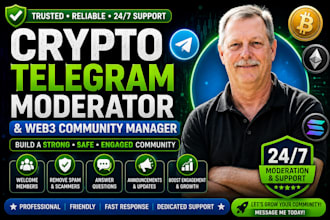 be your crypto telegram moderator and web3 community manager