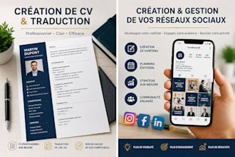 création des CV professionnels, saisie des données,