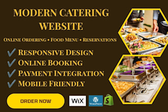 build a modern catering website with online ordering and food menu