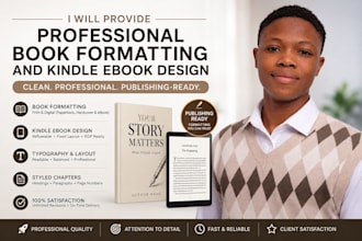 provide professional book formatting and kindle ebook design