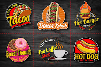 design pizza, burger, hot dog, bbq and restaurant logo