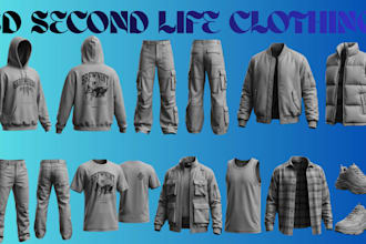 do realistic 3d mesh clothing garment in clo3d marvelous designer second life