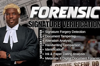 provide forensic signature examination for disputed and suspect signatures