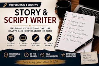 youtube script writing and creative story writing
