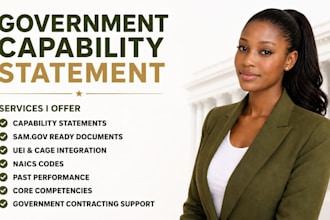 create a government capability statement for sam gov and federal contracts